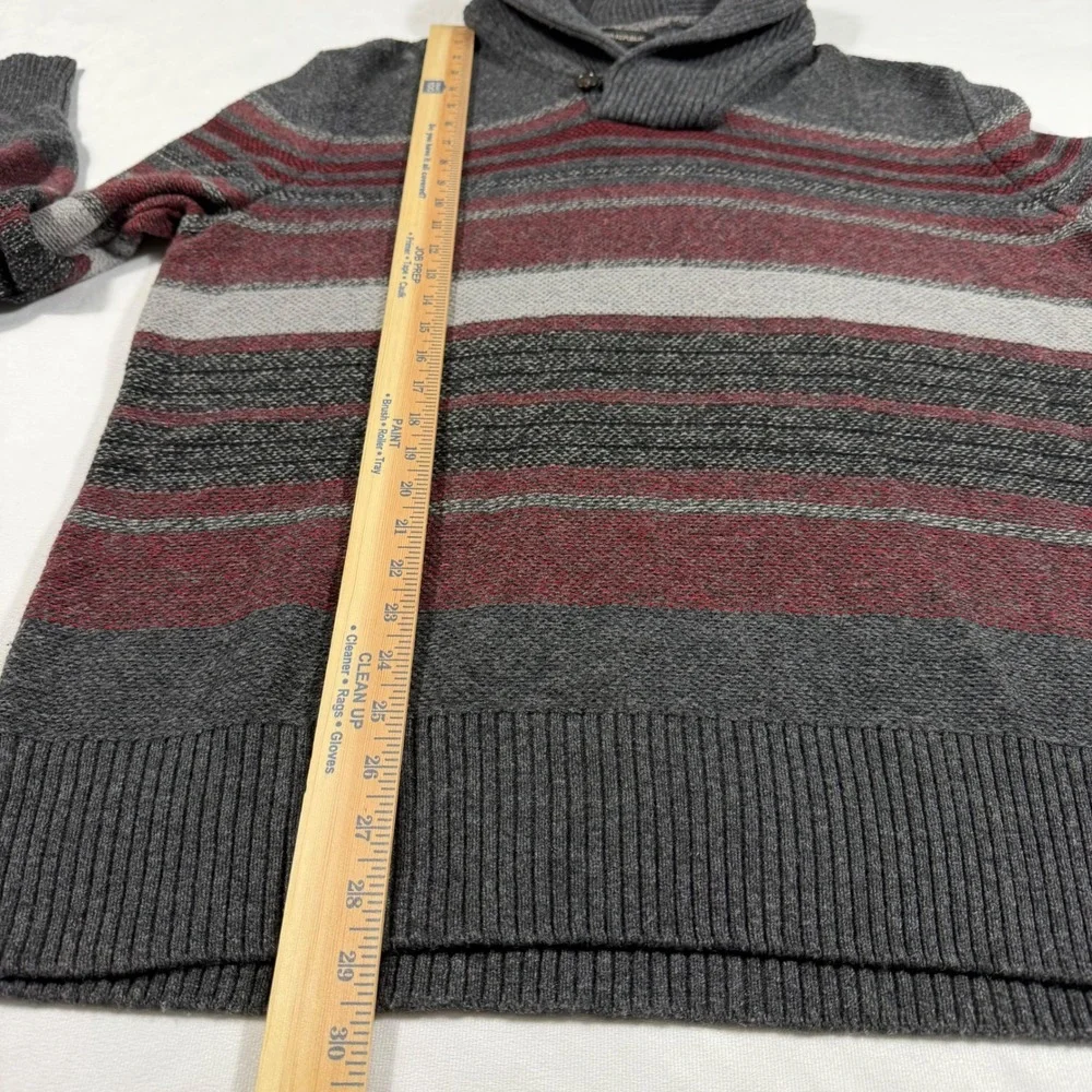 Banana Republic Merino‎ Wool Blend Shawl Collar Striped Knit Sweater Mens XL